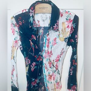 New! Cino Floral Kyoto Shirt Sundance Retail $118.